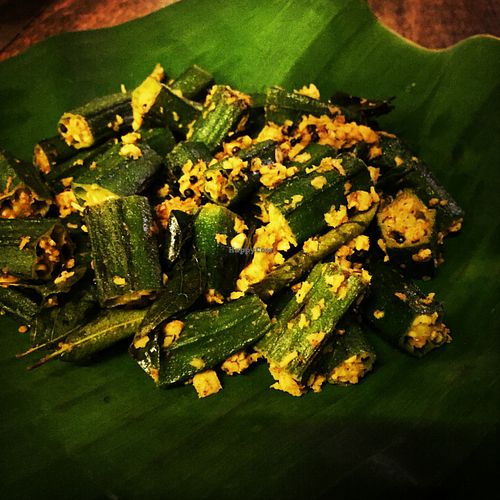 Okra coconut masala at Puccini Lala in Varkala