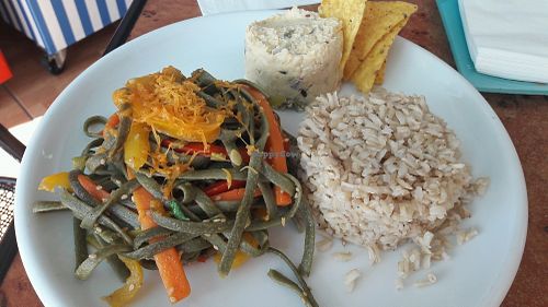Trio of dishes  at El Veganito del Charco in Lanzarote