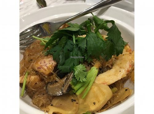 Black Pepper Vermicelli in Claypot (Claypot Tang Hoon with 'Prawn') at Pepper Jade Thai Vegetarian Cuisine in Central Singapore