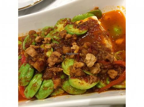 Chilli Petai with Tofu at Pepper Jade Thai Vegetarian Cuisine in Central Singapore