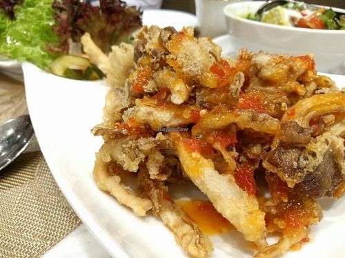 fried oyster mushroom at Pepper Jade Thai Vegetarian Cuisine in Central Singapore