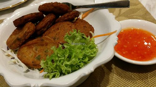 fish cake at Pepper Jade Thai Vegetarian Cuisine in Central Singapore