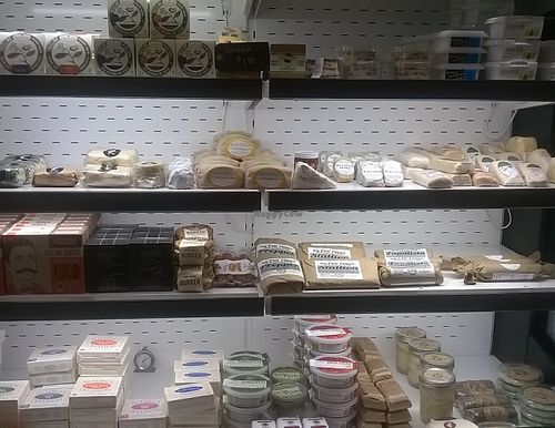 view of some cheeses offered at Riverdel in Brooklyn