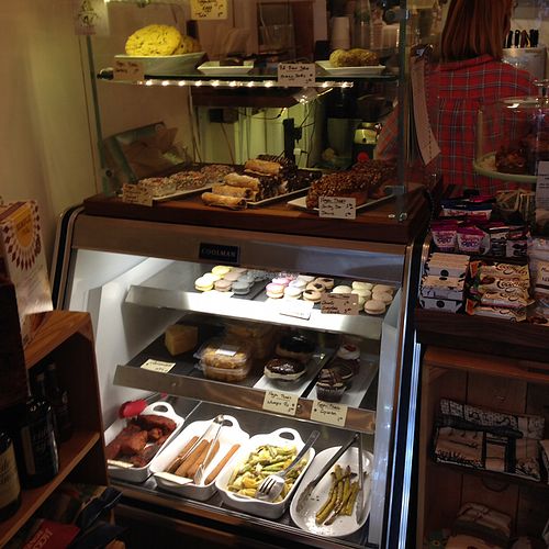 casefull of vegan baked goods at Riverdel in Brooklyn