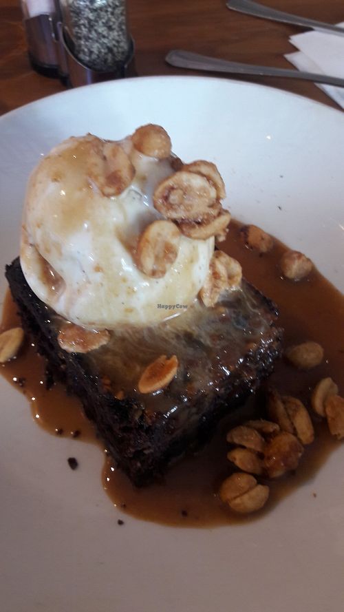 Brownie and ice cream at Mildreds - Camden in North West London