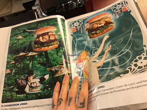 menu at Space Burger in Dusseldorf