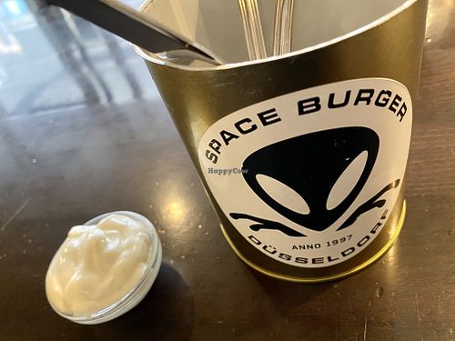 table at Space Burger in Dusseldorf