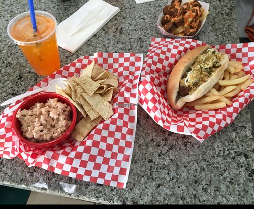 vegan spread  at Simon's Hot Dogs in Scottsdale