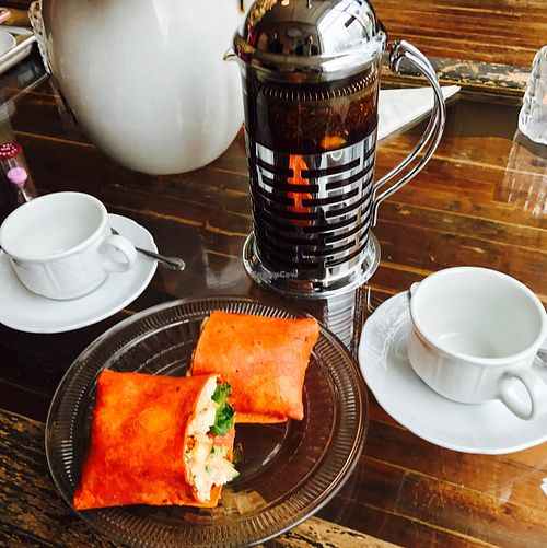 Tofu salad wrap and tea  at Tipple and Rose Tea Parlor and Apothecary in Atlanta