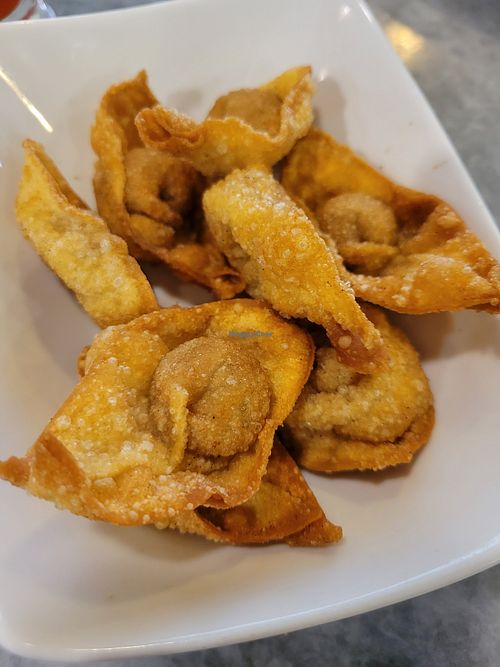 Fried wonton at Tien Sing Vegetarian in Bandar Seri Begawan