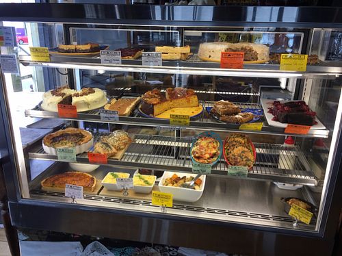 vegan options in food cabinet  at Bach on Breakwater in New Plymouth