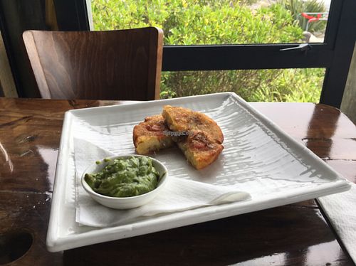 potato cake and avocado smash  at Bach on Breakwater in New Plymouth