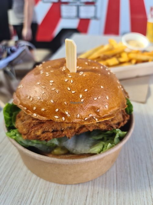 Chicken burger with Japanese curry sauce at Woking Amazing in Northcote