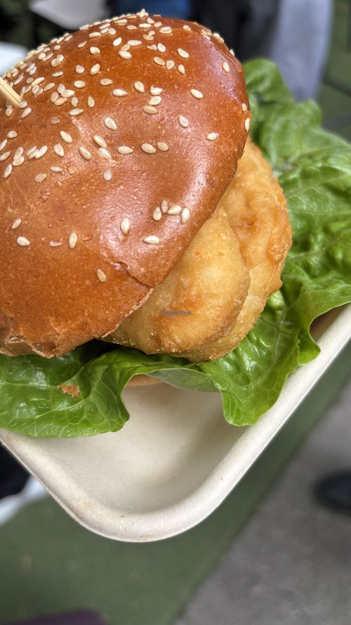 “Fishy” tempura burger. Amazing food as alwayss  at Woking Amazing in Northcote