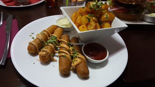 Hot dogs with home fries at Ayana in Petach Tikva