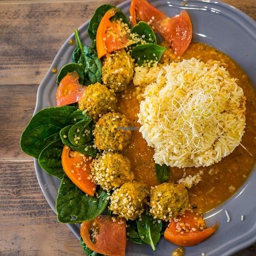 Vegan meatballs at OWL Organic Market in San Pedro De Alcantara