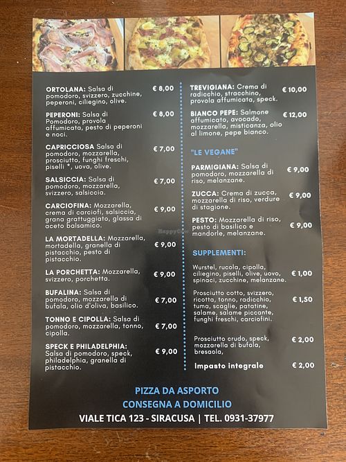 Le vegane 🌱 menu  at Panificio Astone in Siracusa
