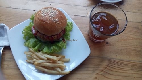great tempeh burger at LN Fortunate Coffee - Jogja in Yogyakarta