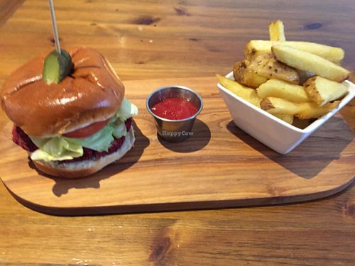Beetroot burger at Crafty Crow in Nottingham