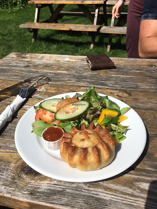 tamarind pie with salad and mango chutney  at The Johnson Arms in Nottingham