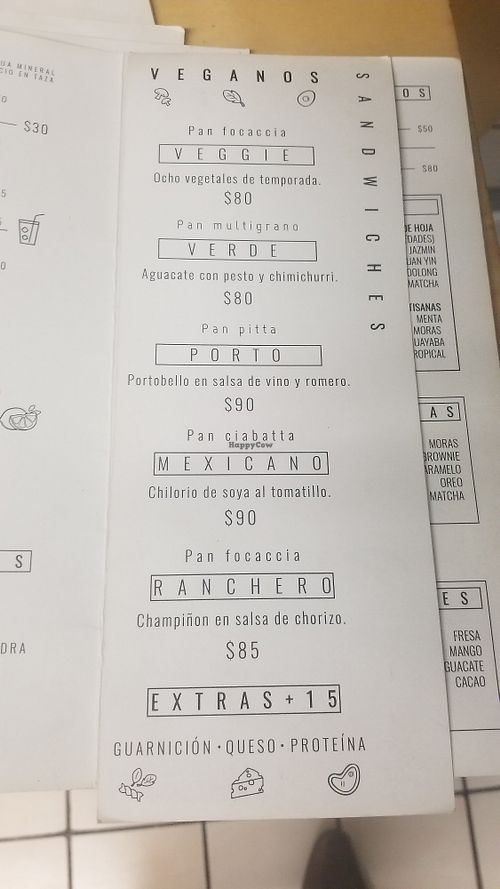 Vegan menu at Aether in Tijuana