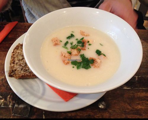 Soup of the Day: Rice soup with croutons at GustaV in Salzburg