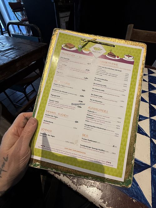 menu  at GustaV in Salzburg