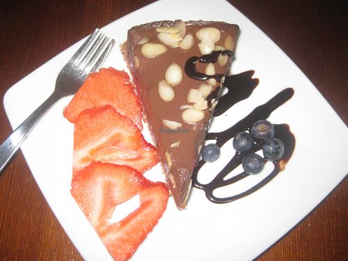 Vegan chocolate cheesecake at Dziupla in Sopot