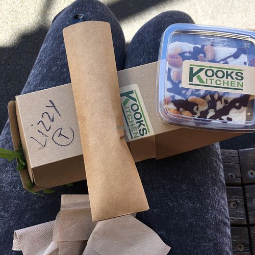 salad and raw snickers  at Kooks Kitchen - Prahran Market in South Yarra