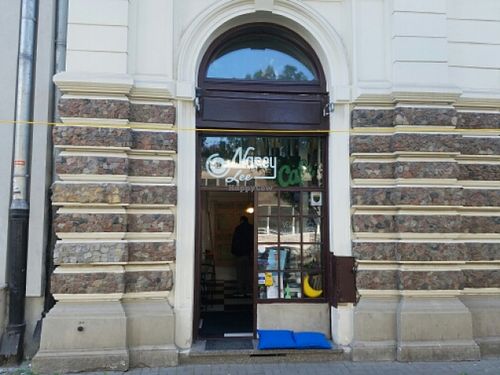 outside at Cafe Michelle in Warsaw