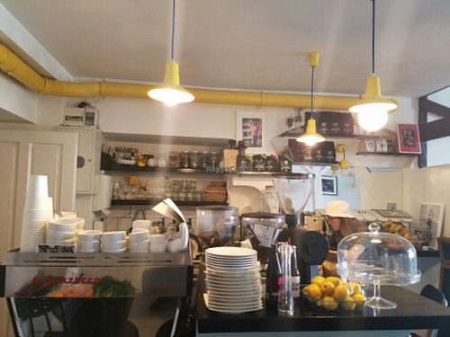 counter at Cafe Michelle in Warsaw