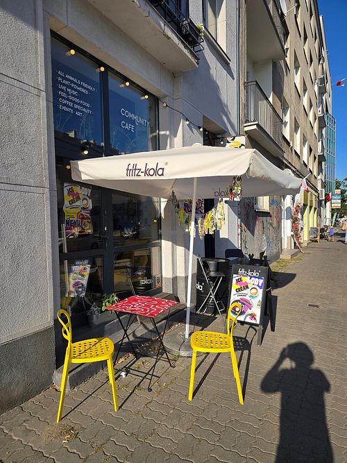 Outside at Cafe Michelle in Warsaw