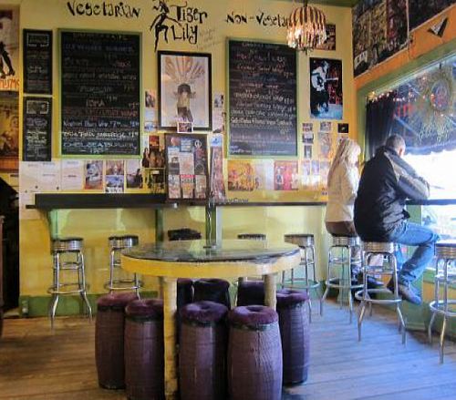 The menus - veggie & nonveggie at Tiger Lily Cafe in Port Jefferson