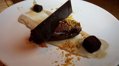 Chocolate coffee moose + truffle at Miss Kaplan in Tel Aviv
