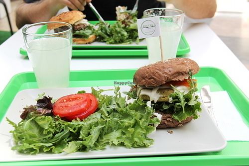 Burger meal. Looks nice but it didn´t taste like a burger should.  at Vegana Burgers - Atrium Saldanha in Lisbon