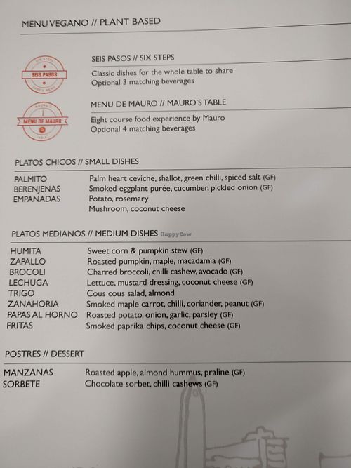 Vegan menu at The Independent in Gembrook