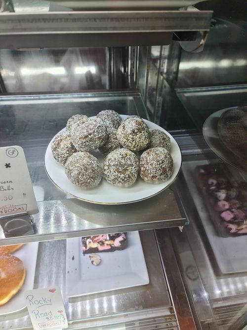 Some options in the cabinet.  at Kallista Tea Rooms in Kallista