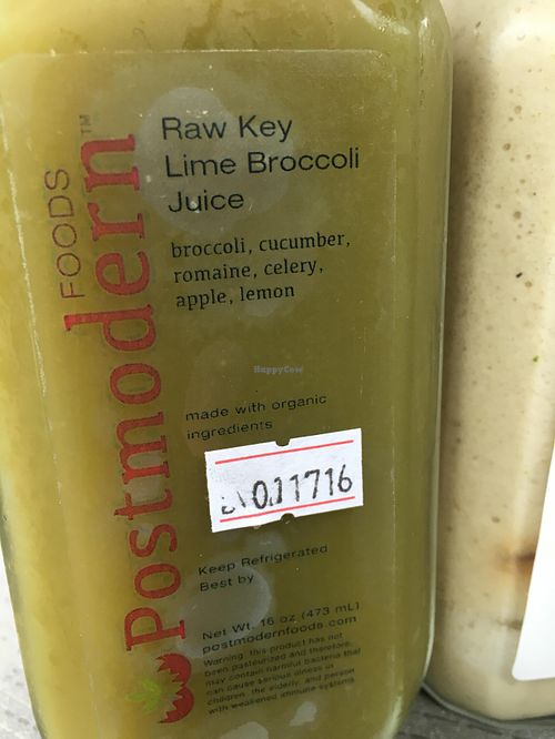 Broccoli key lime juice at Postmodern Foods in Washington