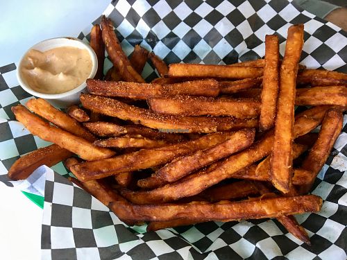 The best sweet potato fries around at Homegrown Smoker in Portland