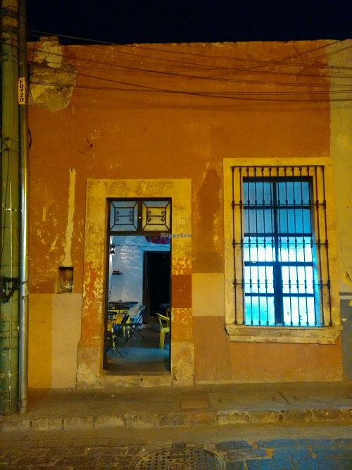 Storefront at Taquería Vegetariana La Takhe in Queretaro