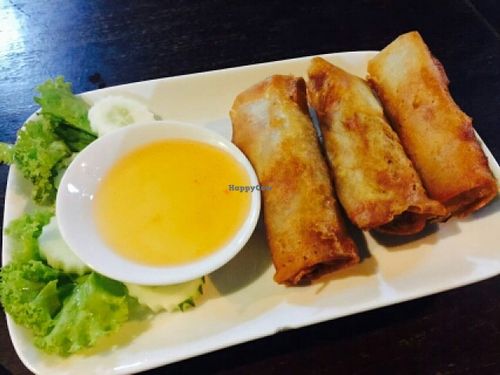 Spring rolls at Vegan Khunnay in Koh Samui