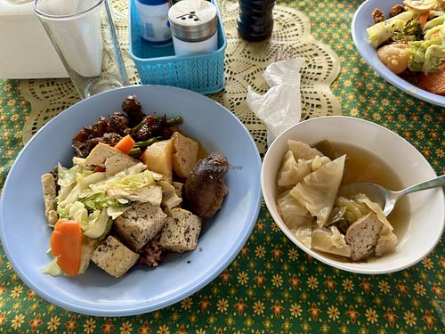 Example of buffet selection  at Vegan Khunnay in Koh Samui