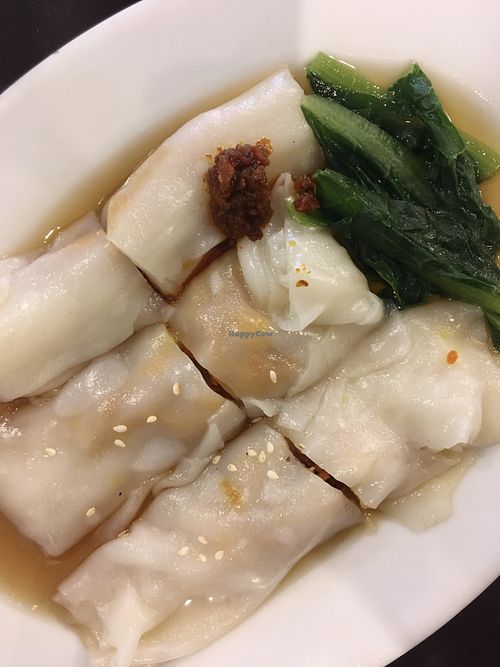 Rice rolls with vegan BBQ meat filling (chee cheong fun)  at Nature's Vegetarian 天然素食馆 - Bangsar Baru in Kuala Lumpur