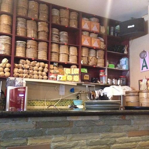 Counter with tea for sale at Nature's Vegetarian 天然素食馆 - Bangsar Baru in Kuala Lumpur