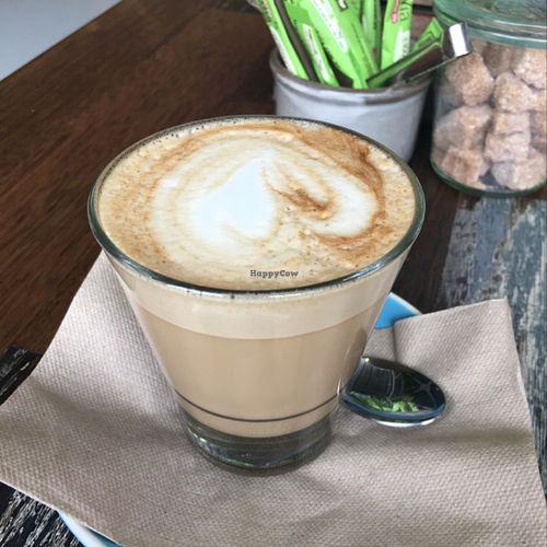 delicious soy latte! at Wholefood Merchants Kitchen in Ferntree Gully