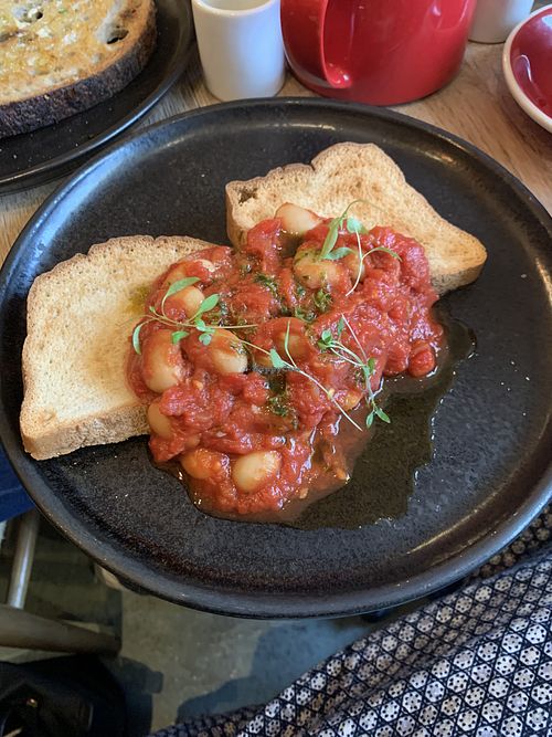 Gf vegan cowboy beans & toast   at Hot Numbers Coffee - Gwydir St in Cambridge