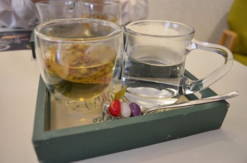 Chamomile Tea, which even came with jelly beans! (such a nice touch) at Coffee of Philosophy in Hamilton