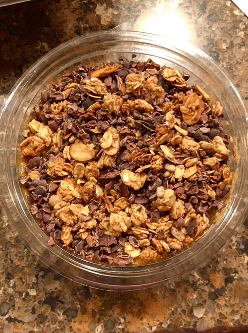 Pumpkin pudding with cacao nibs and granola at Plant Wise in Dix Hills