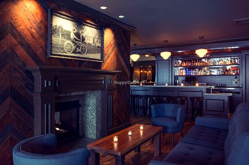 Romantic fireplace  at Jackknife Bar in Portland