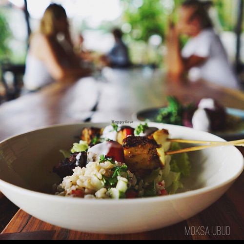 Vegan Kebab with Mediterranean Rice! at Moksa in Ubud